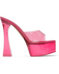 AMINA MUADDI - Pink Dalida Glass 140 Heeled Sandals - Lyst
