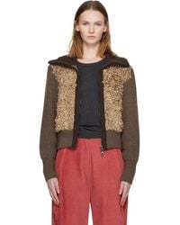 ANDERSSON BELL - Cardigan Brun Et À Panneaux - Lyst