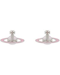 Vivienne Westwood - Pink & Silver Small Neo Bas Relief Earrings - Lyst