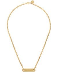 Palm Angels - Gold Logo Plate Necklace - Lyst