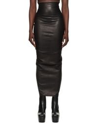 Rick Owens - ブラック Hollywood Dirt Pillar レザー マキシスカート - Lyst