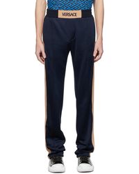 Versace - Pantalon de survêtement bleu marine à logo - Lyst