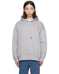 WOOYOUNGMI - Gray Sleeve String Hoodie - Lyst