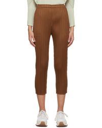 Pleats Please Issey Miyake - Pantalon monthly colors february brun - Lyst