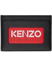 KENZO - Black Paris Leather Card Holder - Lyst