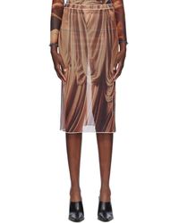 ROKH - Draped Printed Midi Skirt - Lyst