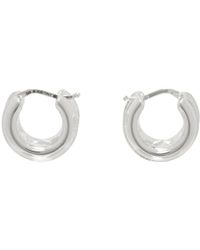 Bottega Veneta - Silver Watch Hoop Earrings - Lyst