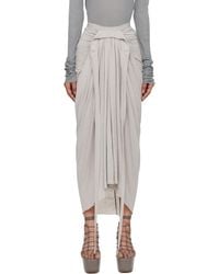 Rick Owens - Off- Concordians Knee Draped Midi Skirt - Lyst