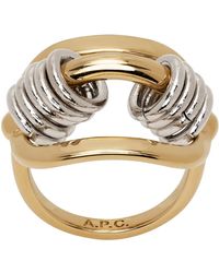 A.P.C. - . Gold Mel Ring - Lyst