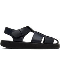 The Row - Fisherman Woven Textured-Leather Sandals - Lyst