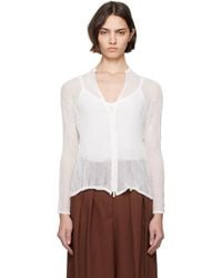 Issey Miyake - Chiffon Twist Bk/Wt-56 Blouse - Lyst
