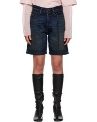 Acne Studios - ネイビー ルーズフィット デニムショートパンツ - Lyst