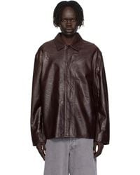 Hope - ブラウン リラックス レザー オーバーシャツ - Lyst