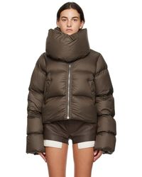 Rick Owens - Gray Funnel Neck Down Jacket - Lyst