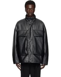 N. Hoolywood - Stand Collar Faux-Leather Jacket - Lyst