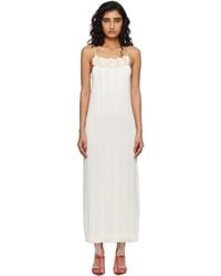 Jil Sander - Off- Cotton Double Spaghetti Straps Maxi Dress - Lyst