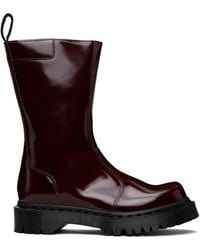 Dr. Martens - Burgundy Rejena Laquered Leather Boots - Lyst