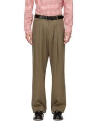 Paul Smith - Khaki Relaxed-Fit Pleated Lyocell Trousers - Lyst