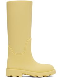 Burberry - Yellow Rubber Marsh High Boots - Lyst