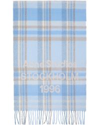 Acne Studios - Wide Check Logo Scarf - Lyst