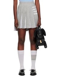 Thom Browne - Classic Pleated 4-Bar Miniskirt - Lyst