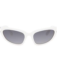 Marc Jacobs - Lunettes de soleil enveloppantes blanches à logos - Lyst
