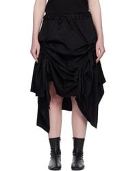 Yohji Yamamoto - Gathered Denim Midi Skirt - Lyst