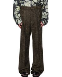 Dries Van Noten - ブラウン タックパンツ - Lyst