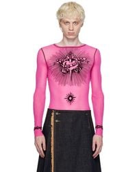 Jean Paul Gaultier - Pink Flocked Long Sleeve T-shirt - Lyst