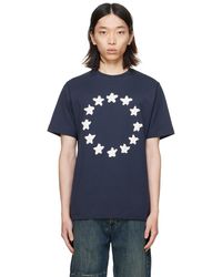 Etudes Studio - Études t-shirt wonder bleu marine à logo europa modifié - Lyst
