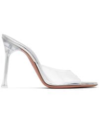 AMINA MUADDI - Ssense Exclusive Alexa Glass 105 Heeled Sandals - Lyst
