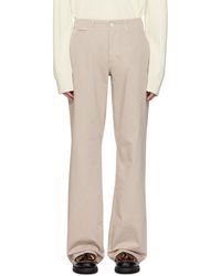 Husbands - Taupe Wide High-Waisted Trousers - Lyst