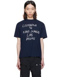 Undercover - T-shirt bleu marine à texte imprimé - Lyst