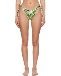 Palm Angels - Culotte de bikini vert et blanc à motif graphique - Lyst