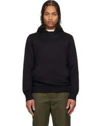 Moncler - Pull À Capuche Noir En Coton À Logo - Lyst