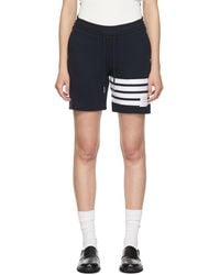 Thom Browne - Navy Cotton 4-bar Shorts - Lyst
