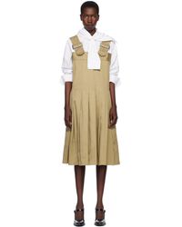 Comme des Garçons - カーキ コットン ツイル ガーメントウォッシュ ミディアムワンピース - Lyst