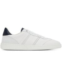 Ferragamo - White & Blue Signature Low Sneakers - Lyst