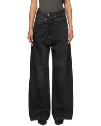 DARKPARK - Distressed Wide-Leg Fold-Over Jeans - Lyst