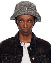 OPEN YY Detachable Ear Flap Bucket Hat in Black | Lyst