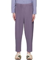 Homme Plissé Issey Miyake - Homme Plissé Issey Miyake Purple Monthly Color February Trousers - Lyst