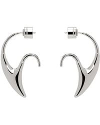 Kiko Kostadinov - Boucles d'oreilles pendantes argentées à ornement graphique - Lyst
