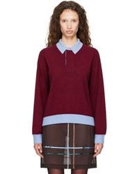 STAUD - Burgundy & Michael Cashmere Polo - Lyst