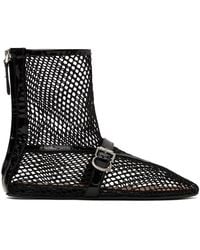 Alaïa - Black Fishnet High Boots - Lyst