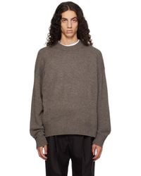 YACAIA - Taupe Y-0008 Oversized Merino Cashmere Sweater - Lyst
