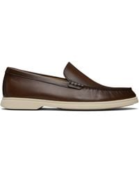 BOSS - Emed-Logo Leather Loafers - Lyst