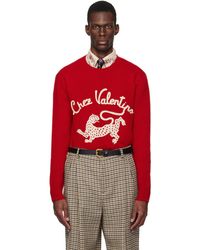 Valentino - Wool 'Chez Panther Embroidery Sweater - Lyst