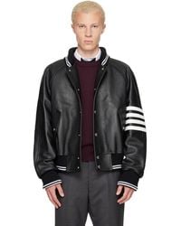 Thom Browne - Thom E Raglan Sleeve Oversized Leather Blouson Jacket - Lyst