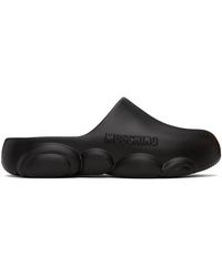 Moschino - Black Teddy Sole Rubber Slippers - Lyst