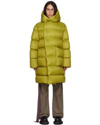 Rick Owens - Yellow Hooded Down Coat - Lyst